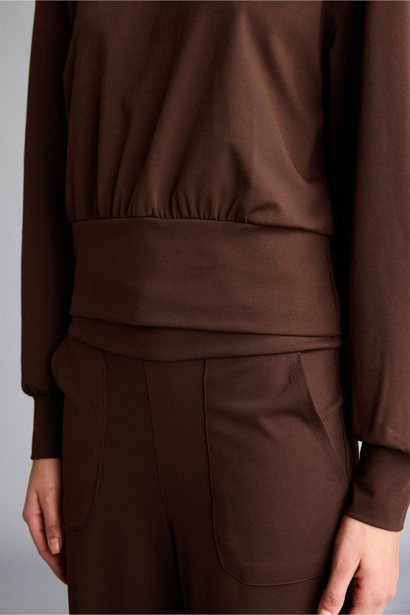 DeFacto Brown Woman Sports Hoodie Casual - Image 4